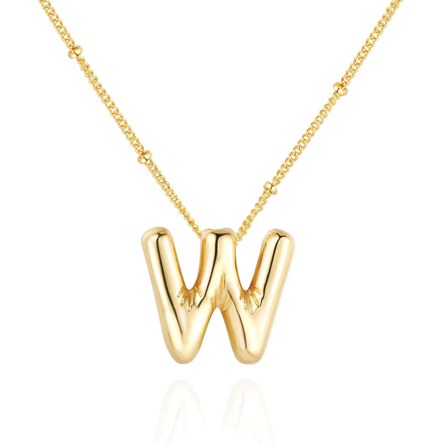 Cloud jewelry Initial Necklaces for Women Bubble Letter Necklace Gold W Necklace